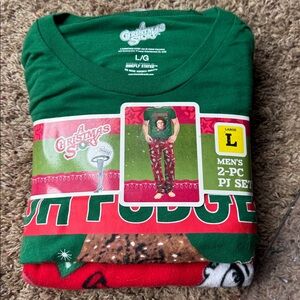 A Christmas Story Men's Green and Red 2-Piece PJ Set